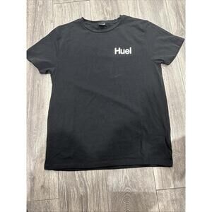 Huel Shirt Men's Large Black Logo Graphic Tee Crew Neck Short Sleeve Pullover